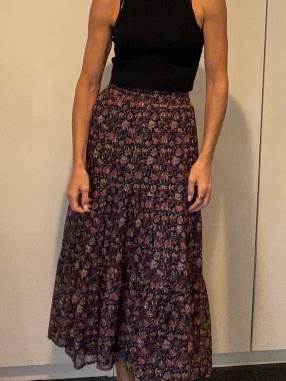 Faherty black Floral Maxi Skirt